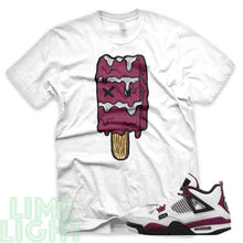 Load image into Gallery viewer, Bordeaux "Popsicle" Air Jordan 4 PSG White Sneaker T-Shirt