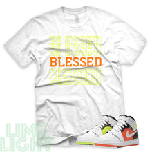 Load image into Gallery viewer, Volt/ Hyper Crimson "Blessed 7" Air Jordan 1 GS | Air Jordan 1s PS | AJ1 Notebook White Sneaker T-Shirt
