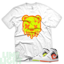 Load image into Gallery viewer, Volt/ Hyper Crimson "Drippy Bear" Air Jordan 1 GS | Air Jordan 1s PS | AJ1 Notebook White Sneaker T-Shirt