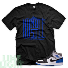 Load image into Gallery viewer, Union Hyper Royal | Game Royal Black Toe "Stay Humble Hustle Hard" Air Jordan 1 Black Sneaker T-Shirt