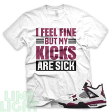 Load image into Gallery viewer, Bordeaux "Sick Kicks" Air Jordan 4 White Sneaker T-Shirt