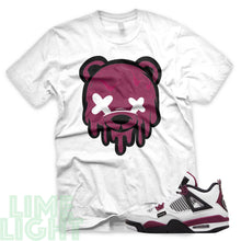 Load image into Gallery viewer, Bordeaux "Drippy Bear" Air Jordan 4 PSG White Sneaker T-Shirt