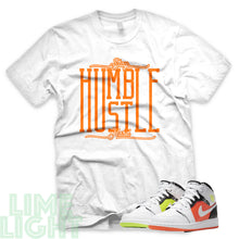 Load image into Gallery viewer, Volt/ Hyper Crimson "Stay Humble Hustle Hard" Air Jordan 1 GS | Air Jordan 1s PS | AJ1 Notebook White Sneaker T-Shirt