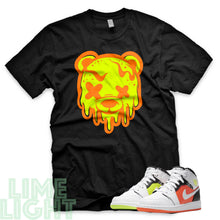 Load image into Gallery viewer, Volt/ Hyper Crimson "Drippy Bear" Air Jordan 1 GS | Air Jordan 1s PS | AJ1 Notebook Black Sneaker T-Shirt