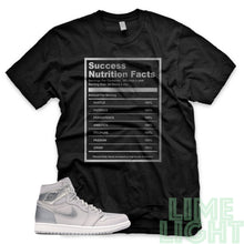 Load image into Gallery viewer, Japan Neutral Grey/ Metallic Silver "Success Nutrition Facts" Jordan 1 Retro High Sneaker T-Shirt