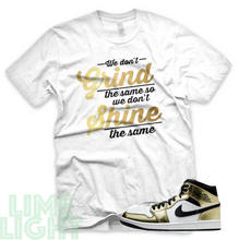 Load image into Gallery viewer, Metallic Gold &quot;Grind &amp; Shine&quot; Air Jordan 1 Mid SE | Sneaker Match Shirts Tees

