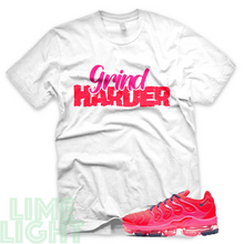 Load image into Gallery viewer, Bright Crimson/ Pink Blast &quot;Grind Harder&quot; Vapormax Plus Sneaker Shirt
