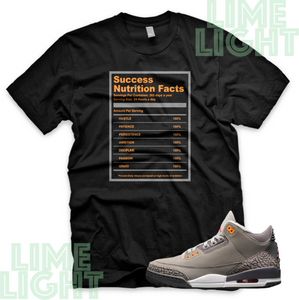Nike Air Jordan 3 Cool Grey "Success Facts" Jordan 3 Sneaker Match Shirts Tees