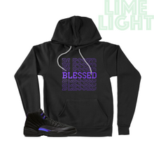 Load image into Gallery viewer, Dark Concord "Blessed7" Nike Air Jordan 12 Black Pullover Hoodie Sweatshirt
