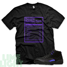 Load image into Gallery viewer, Dark Concord &quot;Success Fact&quot; Nike Air Jordan 12 Black or White Sneaker Match Tees
