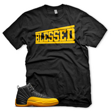 Load image into Gallery viewer, University Gold &quot;Blessed&quot; Air Jordan 12 Sneaker Shirt

