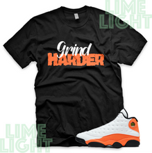 Load image into Gallery viewer, Air Jordan 13 Starfish Orange &quot;Grind Harder&quot; Air Jordan 13 Sneaker Match Shirt
