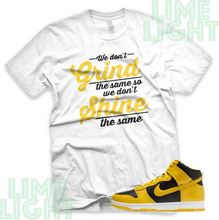 Load image into Gallery viewer, Varsity Maize Nike Dunk Highs &quot;Grind &amp; Shine&quot; Nike Dunk High Sneaker Match Shirt
