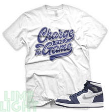 Load image into Gallery viewer, Midnight Navy &quot;The Game&quot; Nike Air Jordan 1 Black/ White Sneaker Match Tees
