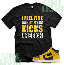 Load image into Gallery viewer, Varsity Maize Nike Dunk Highs &quot;Sick Kicks&quot; Nike Dunk High Sneaker Match Shirt
