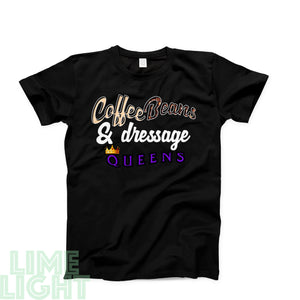 Purple "COFFEE & DRESSAGE QUEENS" Equestrian T-Shirt