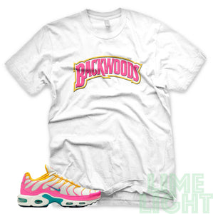 Spirit Teal/Tropical Twist "BACKWOODS" Air Max Plus White Sneaker T-Shirt
