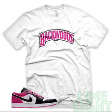 Load image into Gallery viewer, Jordan AJ1 Low Fuchsia/White &quot;BACKWOODS&quot; Air Jordan 1 Low Sneaker T-Shirt
