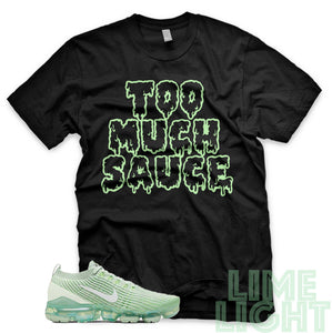 Ghost Green "Too Much Sauce" Nike VaporMax Flyknit 3 Black T-Shirt