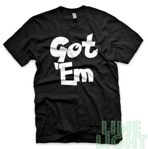 White on Black "Got 'Em" Yeezy Zebra | Jordan Air 5 Retro Oreo |  Kamikaze 2 OG Black Sneaker T-Shirt