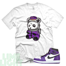 Load image into Gallery viewer, White Court Purple &quot;ASTRO PANDA&quot; Air Jordan 1 Retro Sneaker T-Shirt
