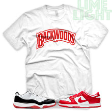 Load image into Gallery viewer, University Red &quot;Backwoods&quot; AJ1 Retro OG Bloodline | Dunk Low SP | AF1 Low | Jordan 11 Retro Bred Low | Balck Sneaker Shirt
