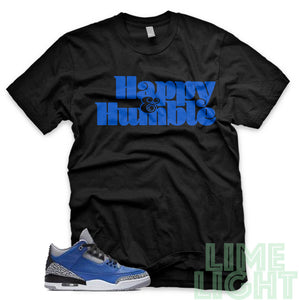 Varsity Royal "Happy and Humble" Air Jordan 3 Black Sneaker Shirt