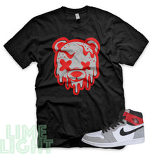 Load image into Gallery viewer, OG Light Smoke Grey &quot;Drippy Bear&quot; Air Jordan 1 Black Sneaker T-Shirt

