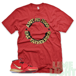 Trophies "Ain't No Hood Like Fatherhood" Nike Kyrie 6 | Air Max 97 | Airmax Plus Red Gold | Red Sneaker Shirt
