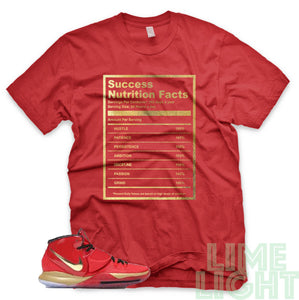 Trophies "Success Nutrition Facts" Nike Kyrie 6 | Air Max 97 | Airmax Plus Red Gold | Red Sneaker Shirt