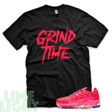 Load image into Gallery viewer, Bright Crimson/ Pink Blast/ Court Purple &quot;Grind Time&quot; VaporMax Plus Black T-Shirt
