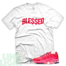 Load image into Gallery viewer, Bright Crimson/ Pink Blast/ Court Purple &quot;Money Blessed&quot; VaporMax Plus White T-Shirt
