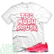 Load image into Gallery viewer, Bright Crimson/ Pink Blast/ Court Purple &quot;Too Much Sauce&quot; VaporMax Plus White T-Shirt
