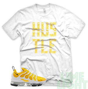 Speed Yellow Vapormax Plus "Time is Money" White Sneaker Shirt