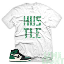Load image into Gallery viewer, Pine Green &quot;Time is Money&quot; Air Jordan 1 Retro High OG White Sneaker T-Shirt
