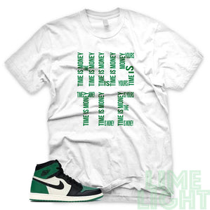 Pine Green "Time is Money" Air Jordan 1 Retro High OG White Sneaker T-Shirt