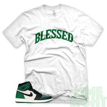 Load image into Gallery viewer, Pine Green &quot;Blessed&quot; Air Jordan 1 Retro OG White Sneaker T-Shirt
