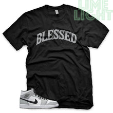 Load image into Gallery viewer, Light Smoke Grey &quot;Blessed&quot; Air Jordan 1 Black Sneaker T-Shirt
