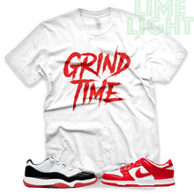 Load image into Gallery viewer, University Red &quot;Grind Time&quot; AJ1 Retro OG Bloodline | Dunk Low SP | AF1 Low | Jordan 11 Retro Bred Low | White Sneaker Shirt
