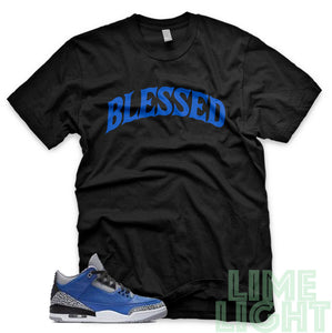 Varsity Royal "Blessed" Air Jordan 3 Black Sneaker Shirt
