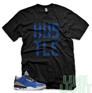 Varsity Royal "Time is Money" Air Jordan 3 Black Sneaker Shirt