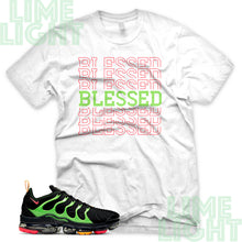Load image into Gallery viewer, Ember Glow/Electric Green/Kumquat &quot;Blessed7&quot; VaporMax Plus White Sneaker T-Shirt
