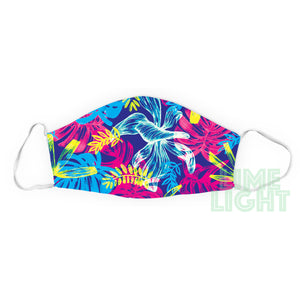 Bright Multicolored "Tropical Foliage" Cute Washable Reusable Face Mask
