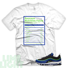 Load image into Gallery viewer, Royal Blue/ Neon Green &quot;Success Nutrition Facts&quot; Air Max 97 Sneaker T-Shirt
