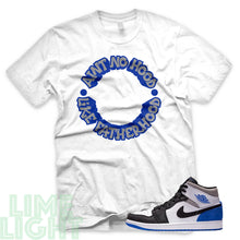 Load image into Gallery viewer, Union Hyper Royal | Game Royal Black Toe &quot;Ain&#39;t No Hood Like Fatherhood&quot; Air Jordan 1 White Sneaker T-Shirt
