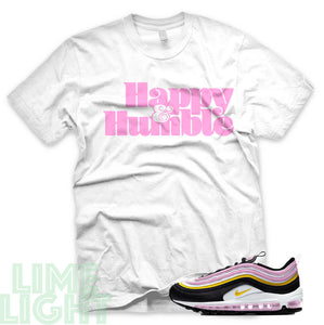 Light Arctic Pink/ Dark Sulfur "Happy and Humble" Air Max 97 Sneaker T-Shirt