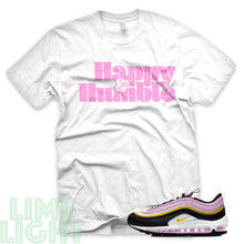 Load image into Gallery viewer, Light Arctic Pink/ Dark Sulfur &quot;Happy and Humble&quot; Air Max 97 Sneaker T-Shirt

