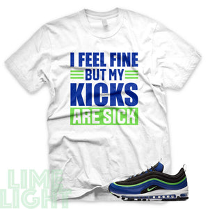 Royal Blue/ Neon Green "Sick Kicks" Air Max 97 Sneaker T-Shirt