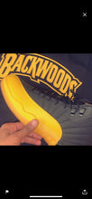 Load image into Gallery viewer, University Gold &quot;Backwoods&quot; Air Jordan 12 Black Sneaker T-Shirt
