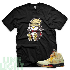 Sail "Penguin" Nike Air Jordan 5s Black or White Sneaker Match T-Shirt